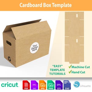 Karton Box Vorlage - Druckbares Geschenk, Versandschachteln, Versandschachtel, SVG-DXF für Cricut & Silhouette
