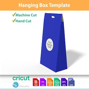 Sjabloon hangende driehoekige doos | SVG-snijbestand voor Cricut en Silhouette