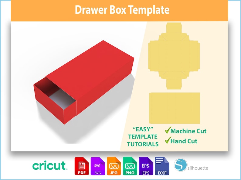 Drawer Box Template: SVG DXF Printable (digital Download) - Etsy