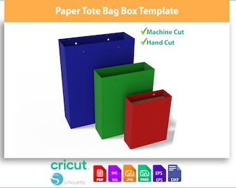 Paper Bag Template: Gift Tote Designs (SVG, DXF, PDF)