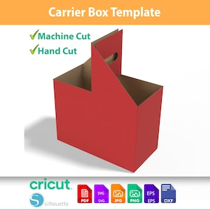 Flower and Drink Carrier Box Template - DIY Coffee Cup Holder for Gift Hamper - Cricut & Silhouette | Digital Download