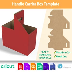 Display Box SVG | Packaging design with Handle | Box Template Cut Files (Machine & Hand Cut)