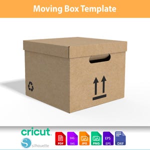 Cardboard Moving Box Template | Moving Box SVG | DIY Packing Box File