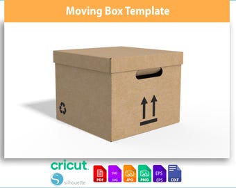 Cardboard Moving Box Template | Moving Box SVG | DIY Packing Box File