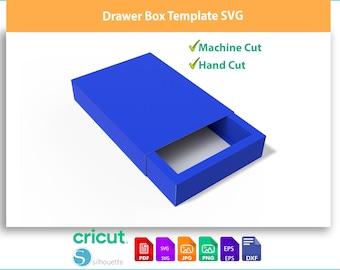 Drawer Box Template SVG - Sliding Gift Box - Small Jewelry Box Layout for Cricut - Digital Download PDF