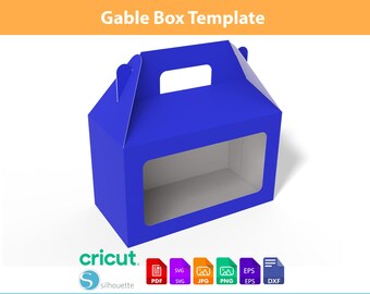 Gable Box Template, Window Gable Box SVG, Gift Box, DXF, PDF