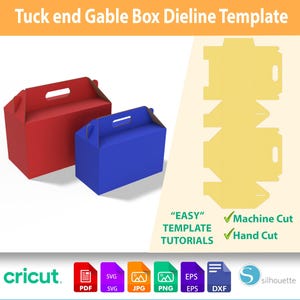 Gable Box Template | DIY Gift Box Template SVG - DXF - Party Favor Box Design