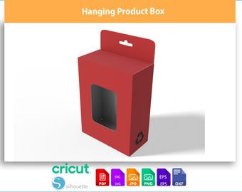 Fenster-Kasten-Vorlage | Hängendes Produkt Box Design - Digital Download