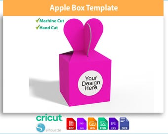Christmas Apple Box Template SVG - Teacher Gift Box - Christmas Eve Box for Cricut - Small Candy Box - Digital Download