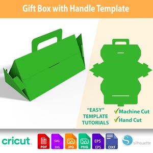 Triangle Box Template with Handle | Gift Box SVG | Printable & Resizable File