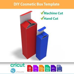 Cosmetic Serum Box Template SVG - Tuck End Dropper Bottle Box DXF - DIY Cosmetic Box for Cricut - Digital Download