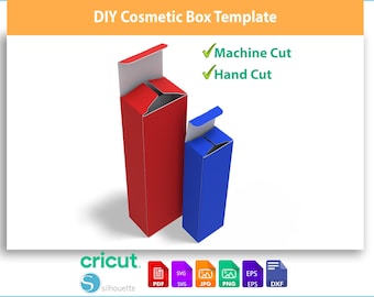 Cosmetic Serum Box Template SVG - Tuck End Dropper Bottle Box DXF - DIY Cosmetic Box for Cricut - Digital Download