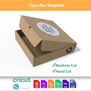 Sjabloon pizzadoos SVG - minidoos voor koekjes DXF - digitale pdf-download