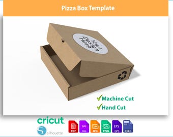 Pizza Box Template SVG - Mini Box for Cookies DXF -  Digital Download PDF