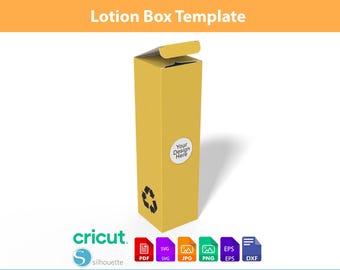 Lotion Box Template, Cosmetic Packaging SVG, Skincare Product Box, DXF, PDF