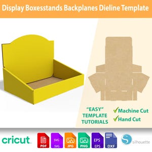 Modèle de boîte de présentoir SVG DXF - emballages à imprimer pour Cricut & Silhouette | Présentoir de produits DIY à téléchargement immédiat