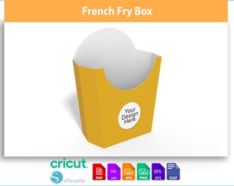 French Fry Box Template SVG - Digital Download