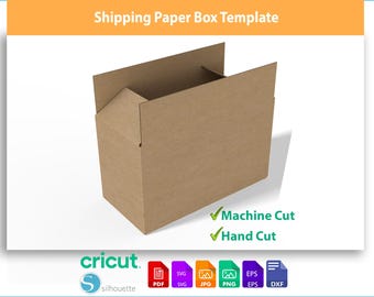 Carton Shipping Box - Rectangle Box Template - SVG DXF Cutting File (Instant Download)