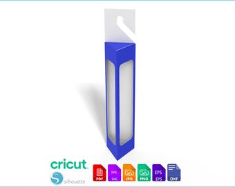 Triangle Product Display Box, Hook Packaging SVG, Retail Box Template
