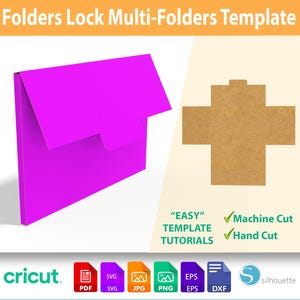 Ordner Sperren Multi-Folder Box Vorlage SVG - DXF Plotterdatei | Verpackung Box Designs | Sofort Download