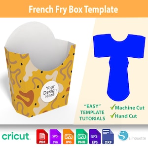 Modelo de Caixa para Batata Frita | Caixa para Lanche SVG | Design de Embalagem e Rótulo para Impressão