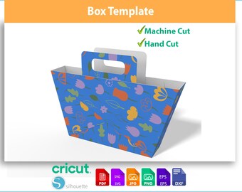 Paper Gift Bag with Handles, Tote Bag SVG, DXF, PDF
