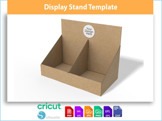 Counter Display Box with Two Sections | Product Stand Template SVG & PDF | DIY Display Box File
