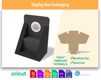 Szablon stojaka ekspozycyjnego 2-poziomowego | Plik SVG do cięcia dla Cricut i Silhouette