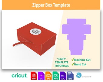 Kurier Reißverschluss Papierbox | SVG-Schnittdatei | Gastgeschenk & Geschenkverpackung