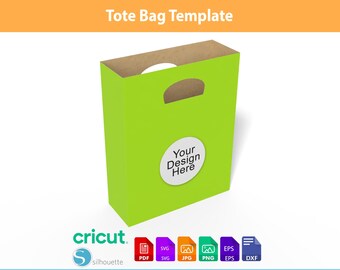 Shopping Bag Template, Tote Bag SVG, Paper Bag with Handles