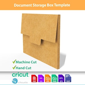 Document Storage Box Template SVG - DIY Office Organization Box - Flat Box Layout for Cricut - Digital Download