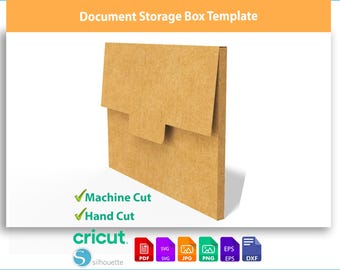 Dokumentenaufbewahrungsbox Vorlage SVG - DIY Büro Organisationsbox - Flache Box Layout für Cricut - Digital Download