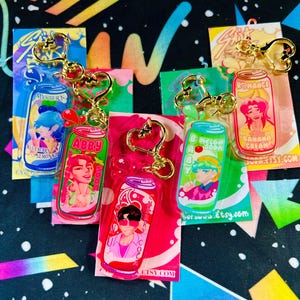 Kpop Demon Hunters Saja Boys Soda Pop Acrylic Keychains