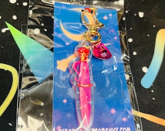 SAILOR MOON transformation pen holographic acrylic keychain charm magical girl mahou shojou