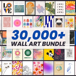 30,000 Wall Art Pack for Resell | PLR MRR Commercial Use | 300 DPI Printable Posters | Vintage Modern Art Bundle