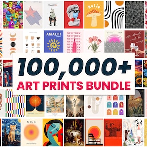 Mega Printable Wall Art Prints Collection | PLR MRR Commercial Use | 300 DPI Posters, Vintage & Modern Art | Instant Download