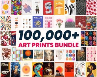 Mega Printable Wall Art Prints Collection | PLR MRR Commercial Use | 300 DPI Posters, Vintage & Modern Art | Instant Download