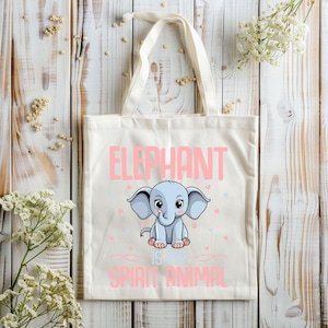 Cute Elephant Tote Bag – Durable Poly-Cotton Blend | Reusable Custom Canvas Bag | Eco-Friendly Gift for Elephant Lovers