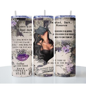 For the Smut-Devouring Dark Romance Reader | 20 oz Tall Insulated Tumbler | Spicy Bookish Aesthetic | Hot and Cold Drink Cup with Lid/Straw