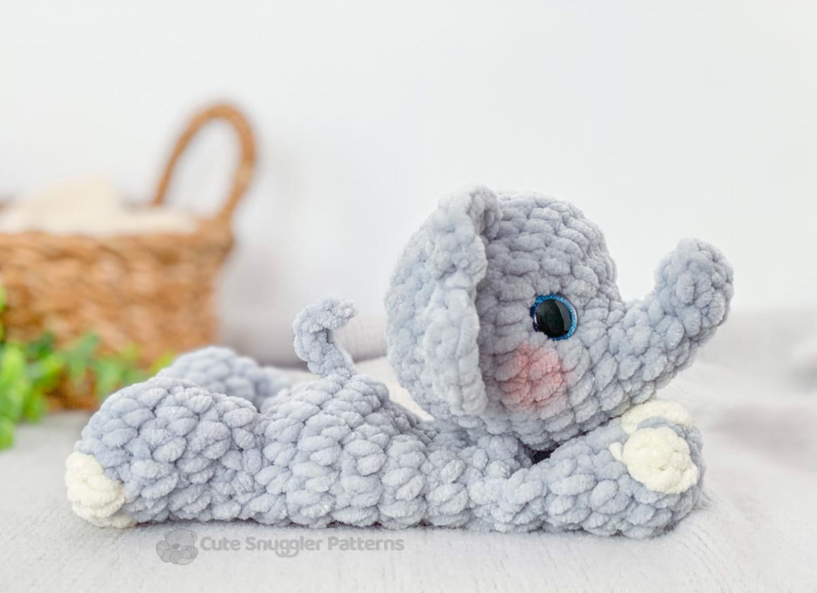 Elephant Lovey Crochet Pattern: No Sew Snuggler Easy Amigurumi Fast ...