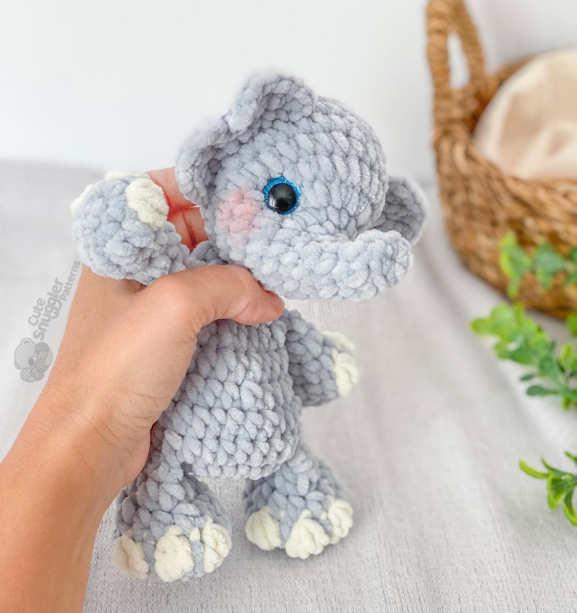 Elephant Lovey Crochet Pattern: No Sew Snuggler Easy Amigurumi Fast ...