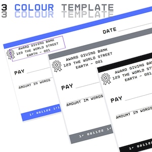 Large Cheque | 60x30&quot; | Suitable for Charity, Fundraising, Special Events | 3 Colours Printable Template | Digital Download in PNG and PDF