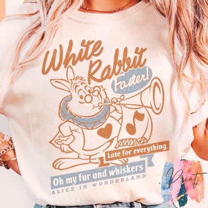 Alice in Wonderland Rabbit Shirt, Oh My Fur And Whiskers Design, Disney Mad Tea Party Collection, Classic Alice Princess Gift