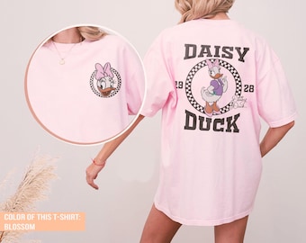 Retro 90s Daisy Duck T-Shirt, Magic Kingdom Disney Design, Checkered Pattern Tee, Cute Duck Shirt, Perfect for Disney Fans, Daisy Girl Gift