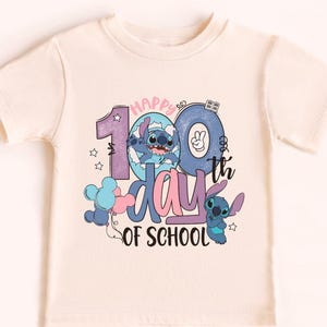 Retro 90s Disney Stitch 100 Days Shirt, Vintage Back to School Collection, Perfect for Students and Teachers, Cute Alien Design