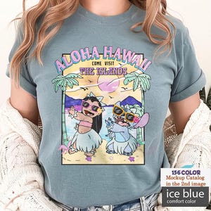 Retro 90s Lilo & Stitch Shirt, Hawaiian Tropical Summer Disney Tee, Cute Aloha Design, Perfect for Vacation and Disney Fans