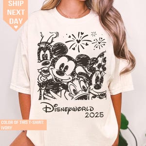 Retro 90s Disneyworld Mickey and Friends Shirt, Vintage Disney Vacation Collection, Matching Family Tee, Classic Theme Park Souvenir.