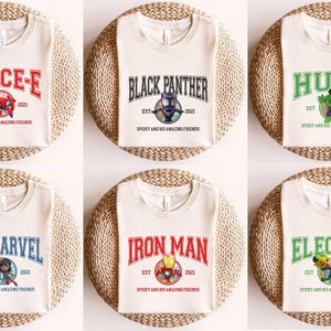 Spidey and His Amazing Friends T-Shirt, Crop Top, Superhero Spider-Man Disney Tee, Ghost Spider Design, Avengers Family Matching Shirts