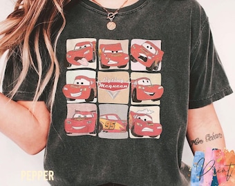 Camiseta retro de Rayo McQueen de los 90, colección Disney Cars, diseño vintage de Pixar, perfecta para regalos de cumpleaños, camiseta para fans de Disney.