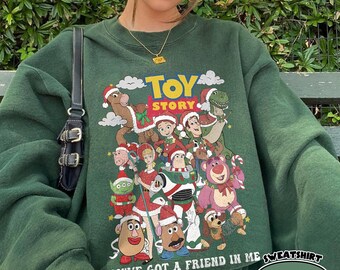 Retro Toy Story Christmas Shirt - You've Got A Friend In Me, Woody & Buzz Lightyear Holiday Tee, Disney Pixar Xmas Family Trip Tee